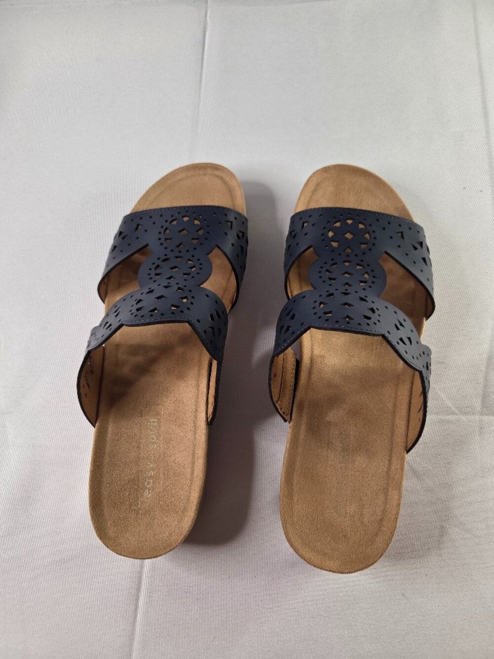 Easy Spirit Sebrixton3 Sandals Womens 8M Dark Blue Comfort Slide Shoes NIB